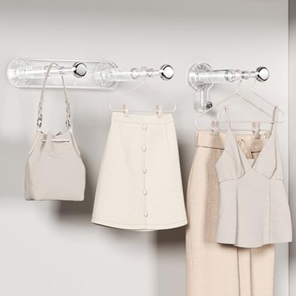 Suction Cup Hanger Organizer Stacker Extendable Closet Space Saver - Picture 3 of 8